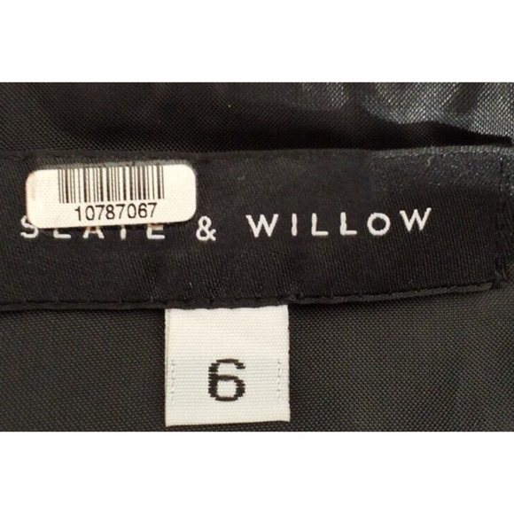 Slate & Willow Womens Abstract Dress Sleeveless Ruffle Metallic Keyhole Size 6 - Picture 5 of 6